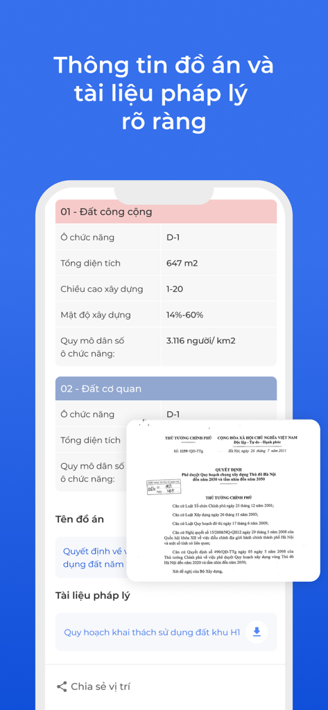 Meey Map - Tra quy hoạch 4.0 - Meey Map interface displaying detailed land use planning data and official government legal documents for Vietnam real estate investment.