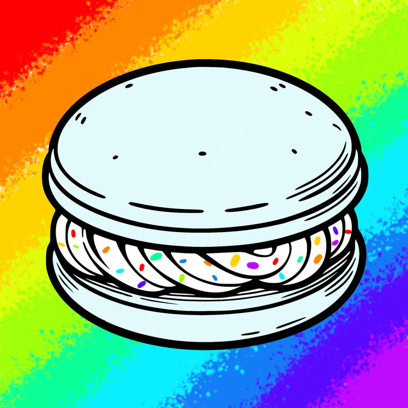 a delicate french macaron with a smooth shell and creamy filling coloring page