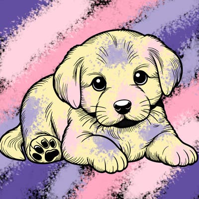 a cute realistic puppy