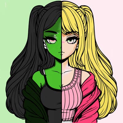 realistic girl split