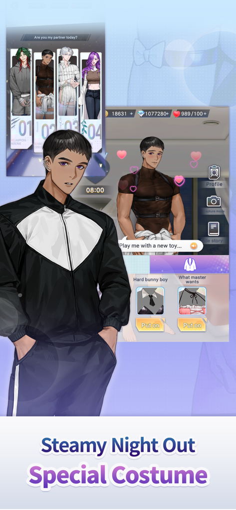 Secret Crossing : story game - Secret Crossing story game character Cereus with steamy night out special costumes