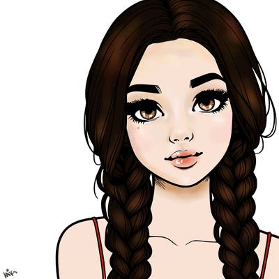 realistic girl with braids