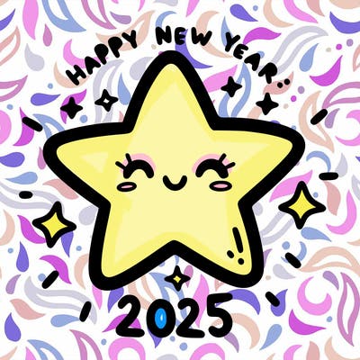 happy new year 2025 star wish