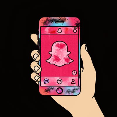 snapchat with no face on a phone