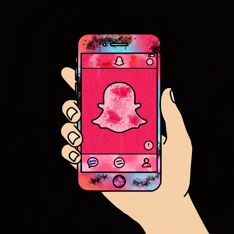 snapchat with no face on a phone