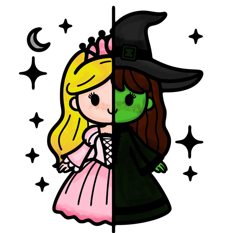 split princess and witch