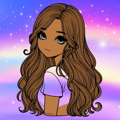 realistic girl with pretty hair