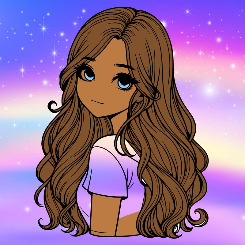 realistic girl with pretty hair