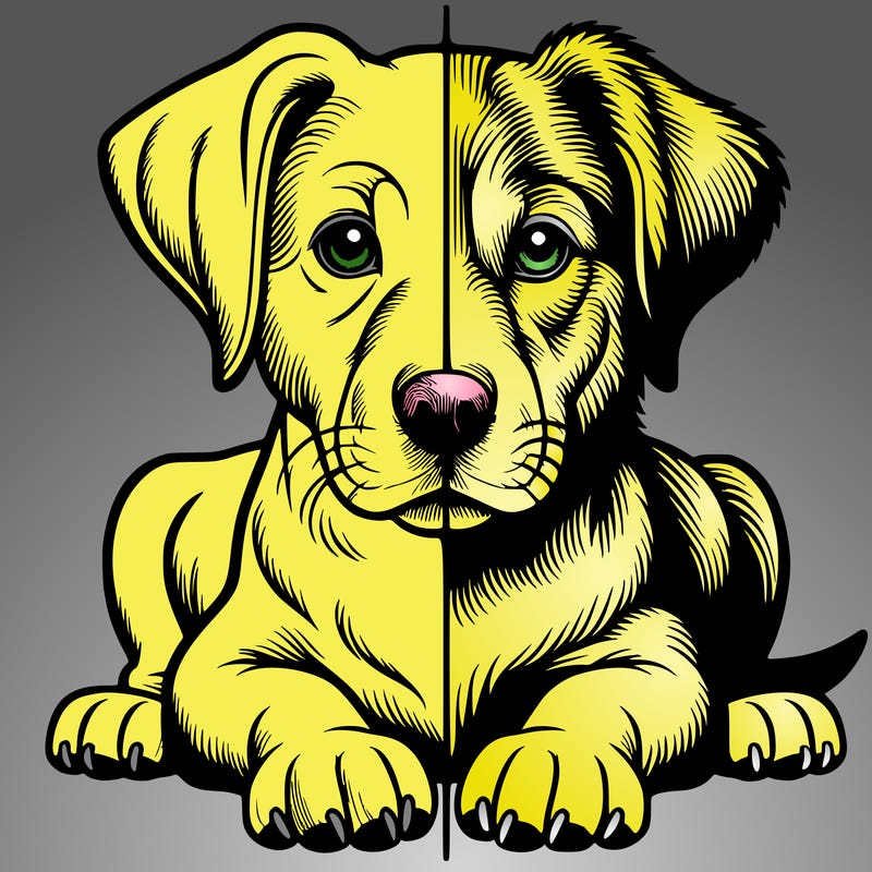 realistic dog split picture