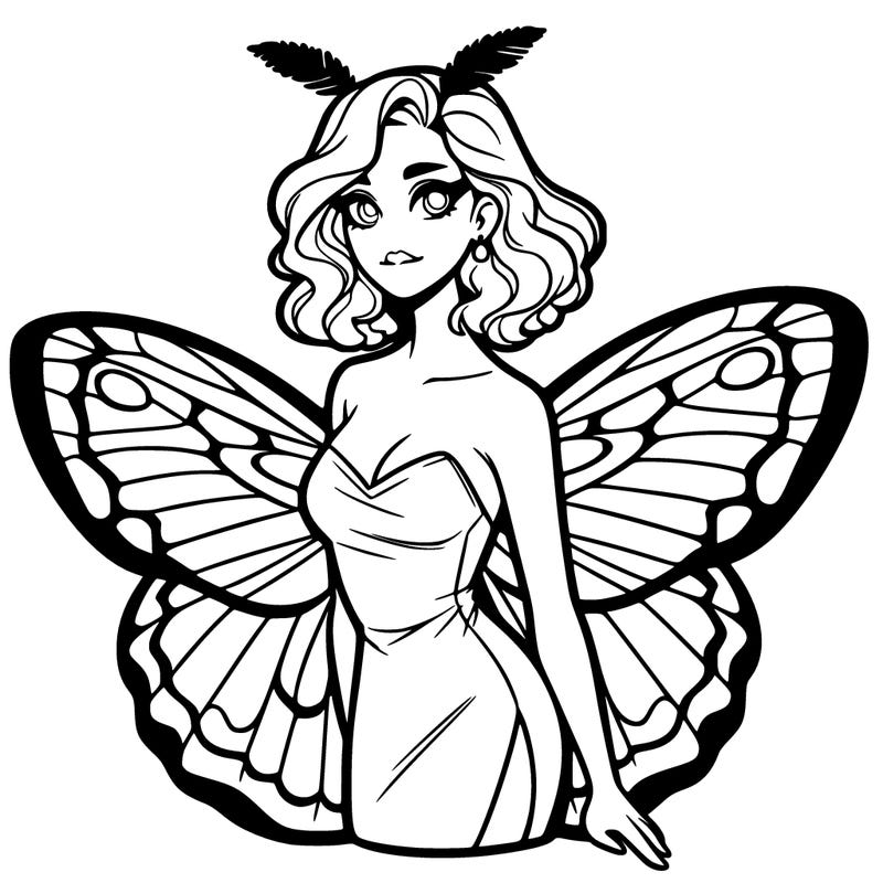 woman with moth wings