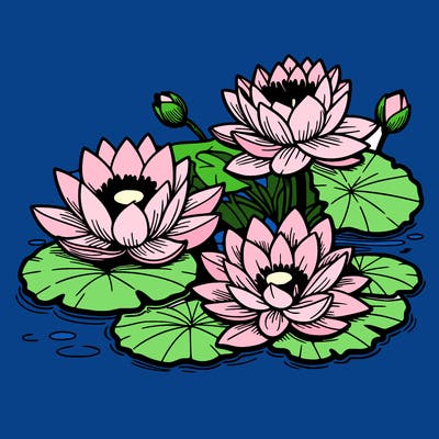 lotus flowers with leaf in a pond in japan
