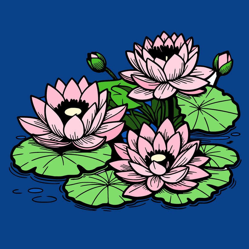 lotus flowers with leaf in a pond in japan