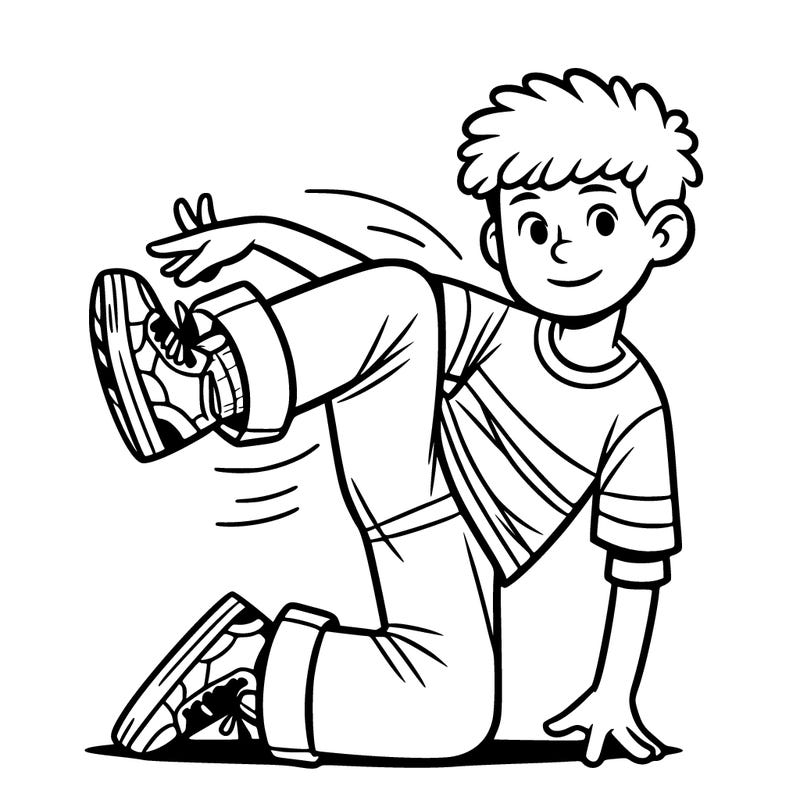 10 year old boy break dancing