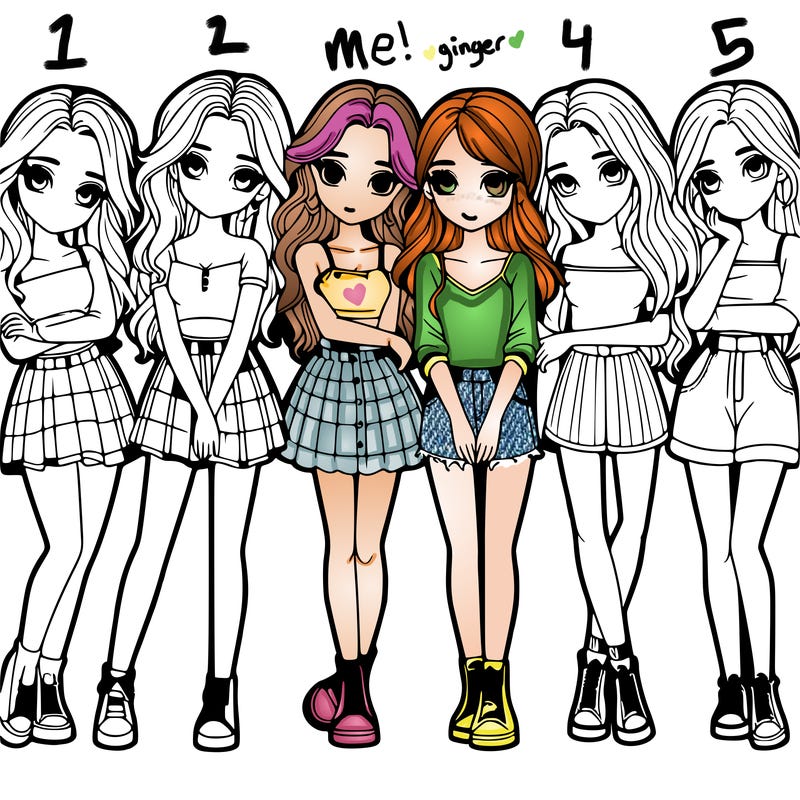 a group of girls realistic