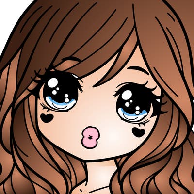 cute girl with long hair and lips