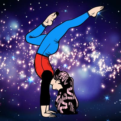 realistic, handstand, gymnastics girl