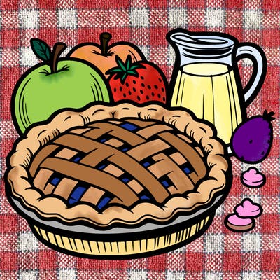 a pie of food