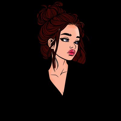 realistic woman with pajamas on and a messy bun