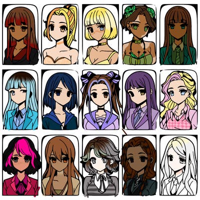 girls that look diffrent anime