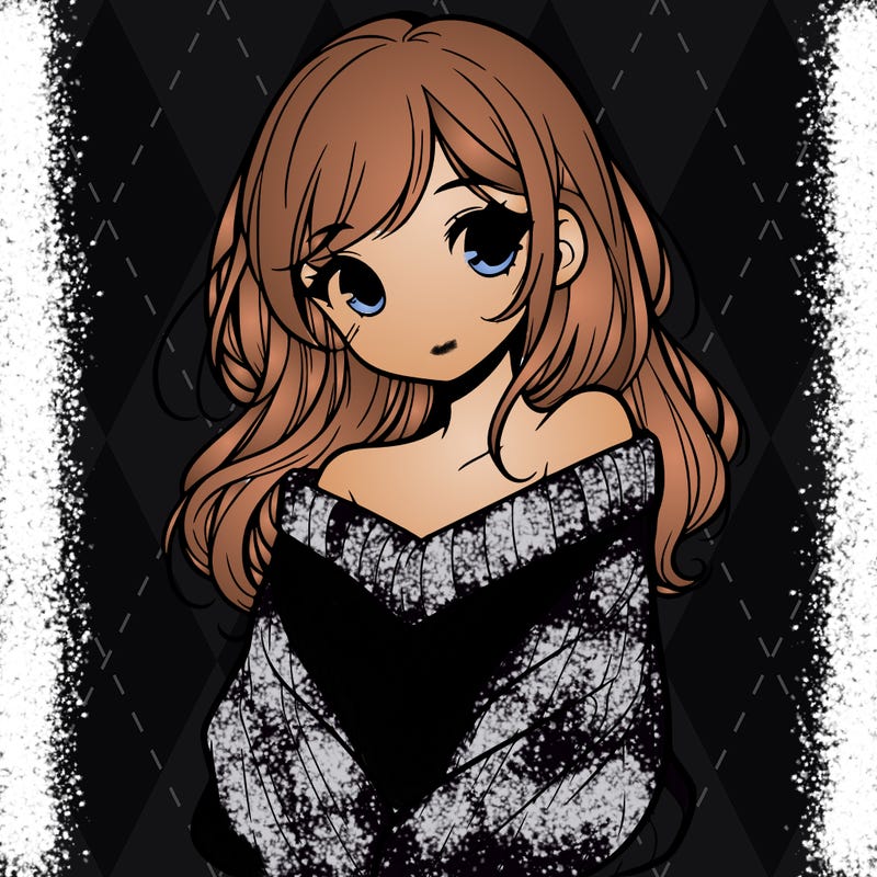 shy pretty girl wearing a sweater that is falling off one shoulder portrait