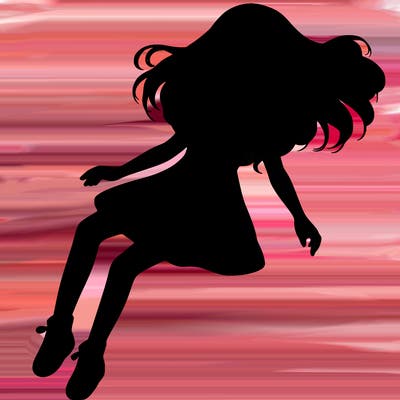 realistic girl floating