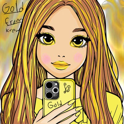 realistic girl with a phone