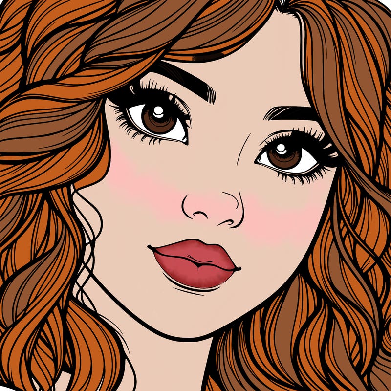 beautiful realistic girl close up to the camera with wavy hair,