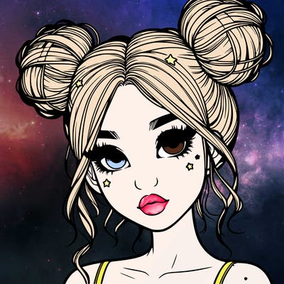 realistic girl with space buns