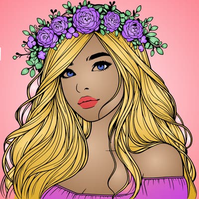 realistic girl with flower crown