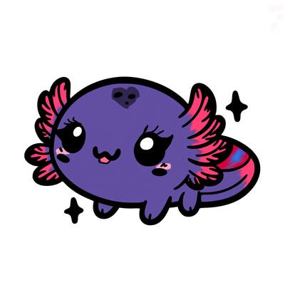 cute easy baby axolotl