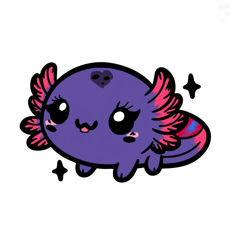 cute easy baby axolotl