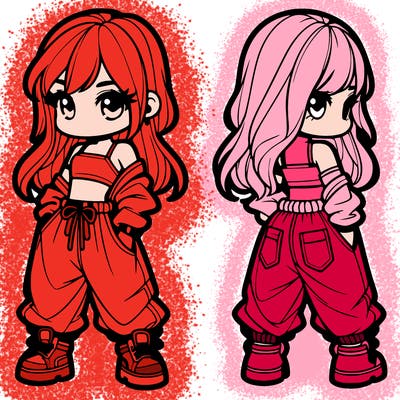 girl in crop top and baggy pants