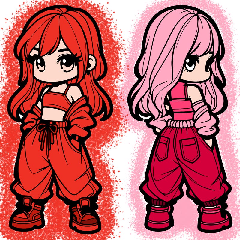 girl in crop top and baggy pants