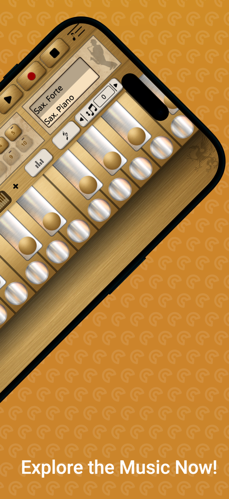 Saxophone Sim - Realistic instrument interface of the Saxophone Sim app on a mobile device.