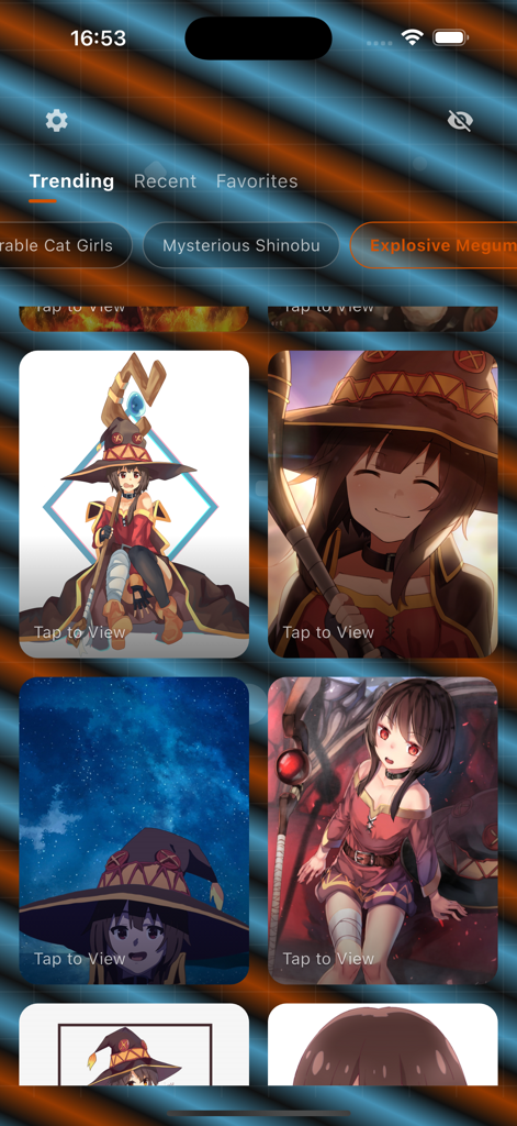 hianime anime tv - A gallery of trending anime wallpapers in the hianime app featuring character art.