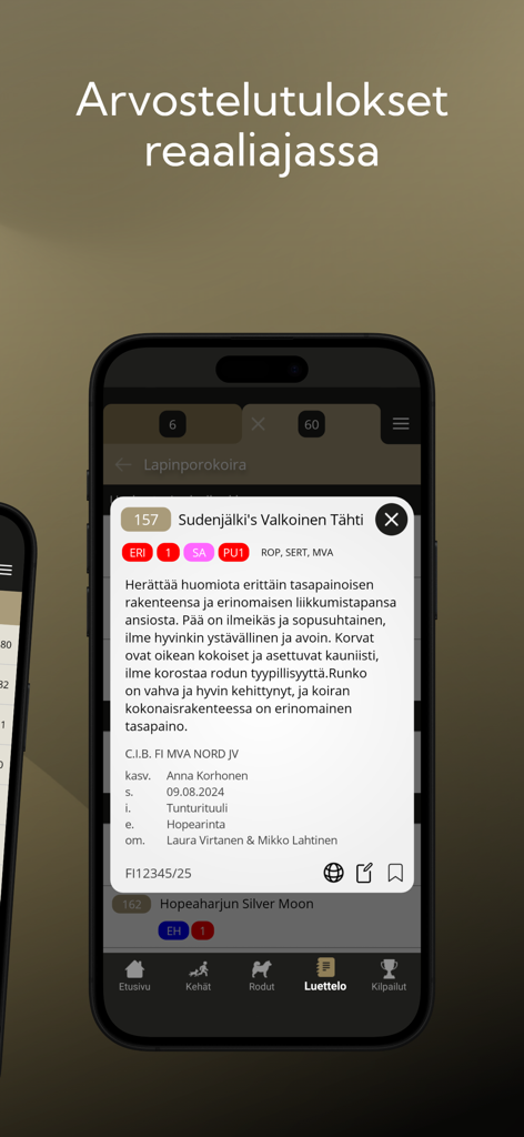 Showlink - Real-time dog show evaluation and critique results on the Showlink app