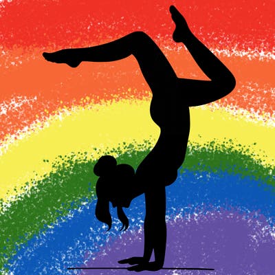 a woman doing a handstand
