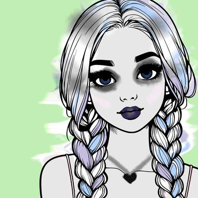 realistic girl with braids