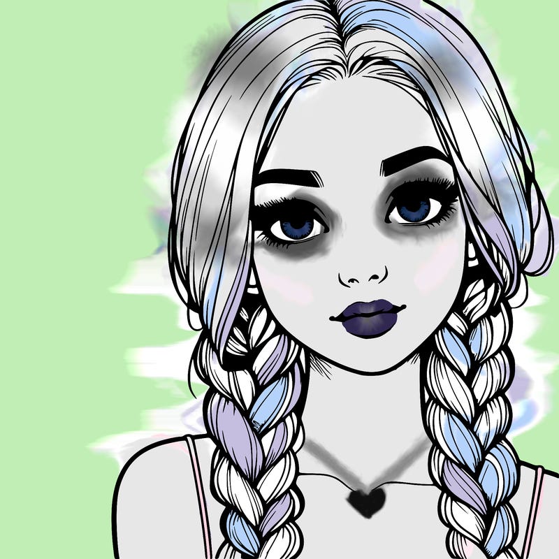 realistic girl with braids