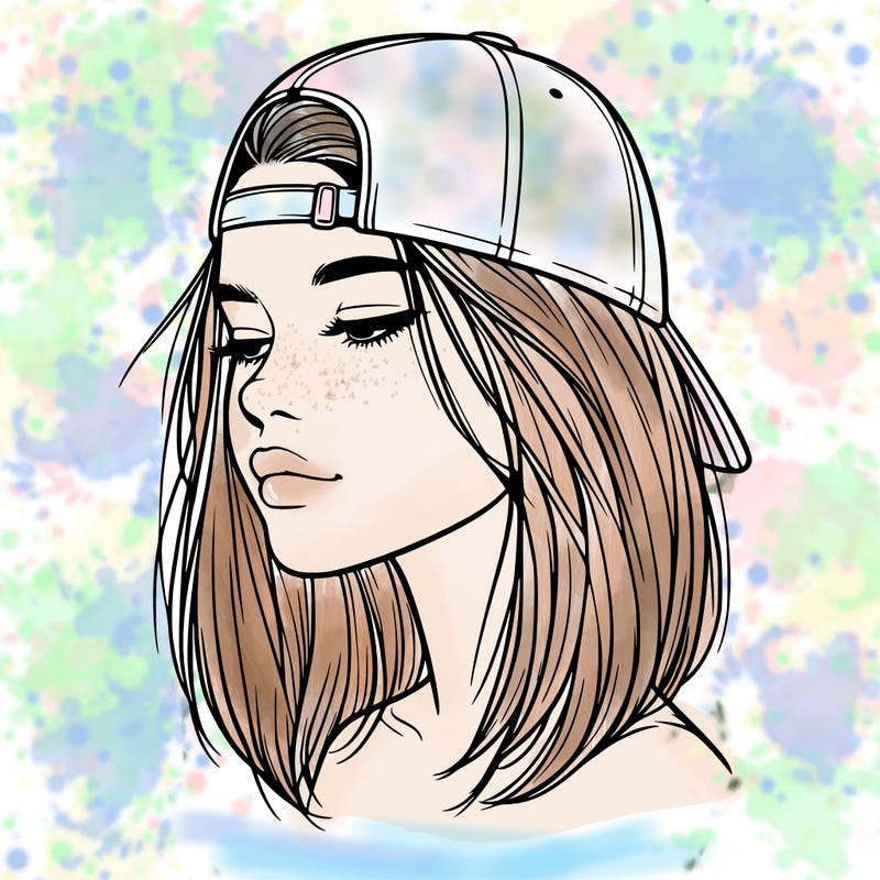 realistic  girl with a backwards hat