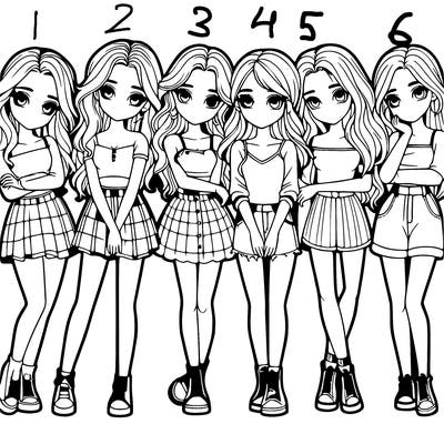 a group of girls realistic