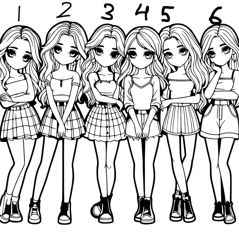 a group of girls realistic