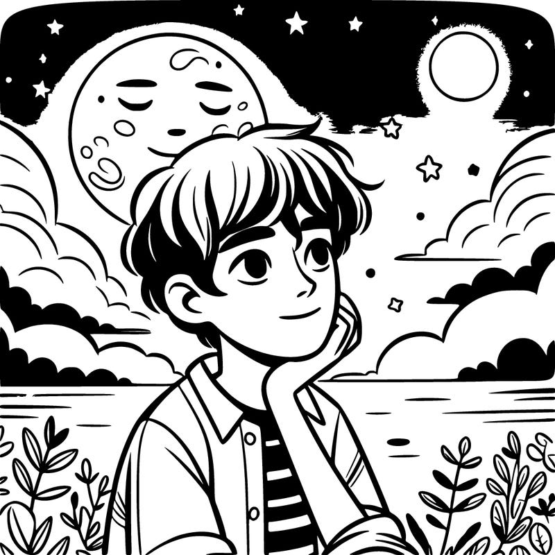 teen in moon light