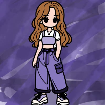 girl in crop top and baggy pants