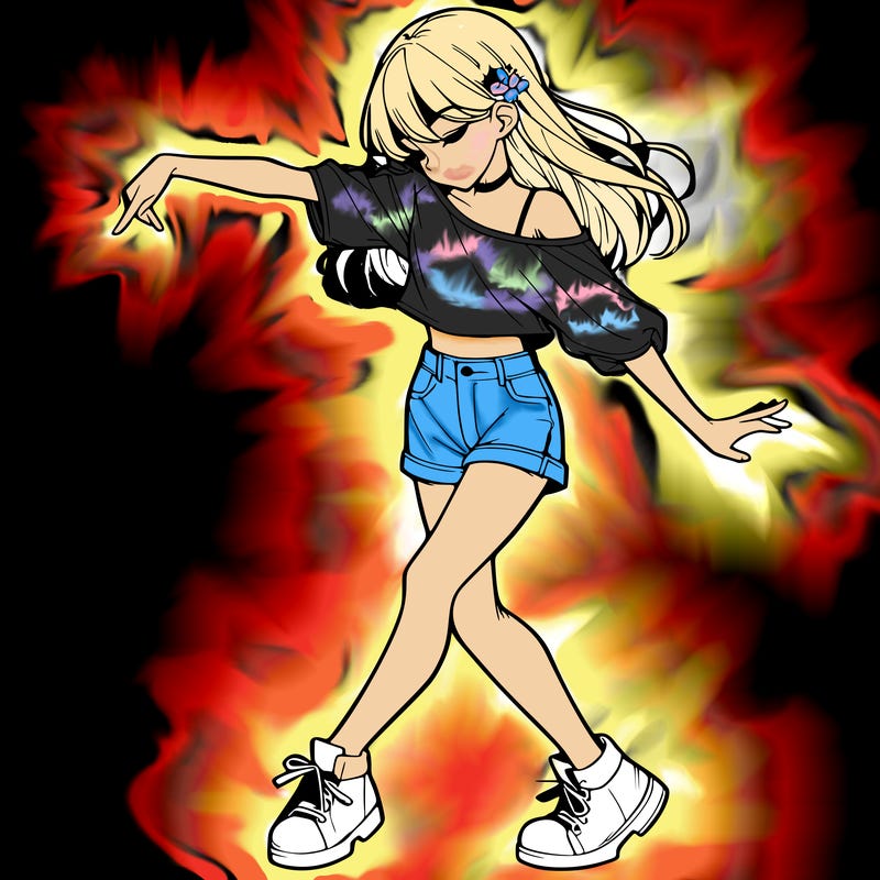 realistic girl danceing