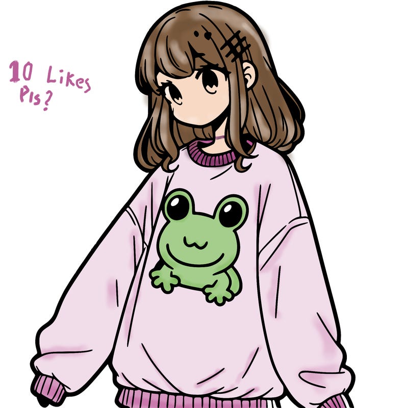 girl wearing frogging sweatshirt