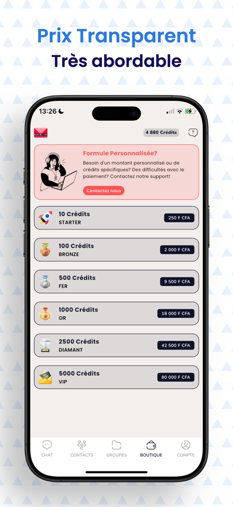 Tela de preços do Mon SMS PRO mostrando pacotes de créditos escalonados para mensagens empresariais profissionais