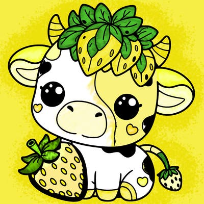 cute strawberry cow