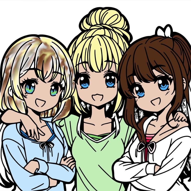 3 best friends girl anime