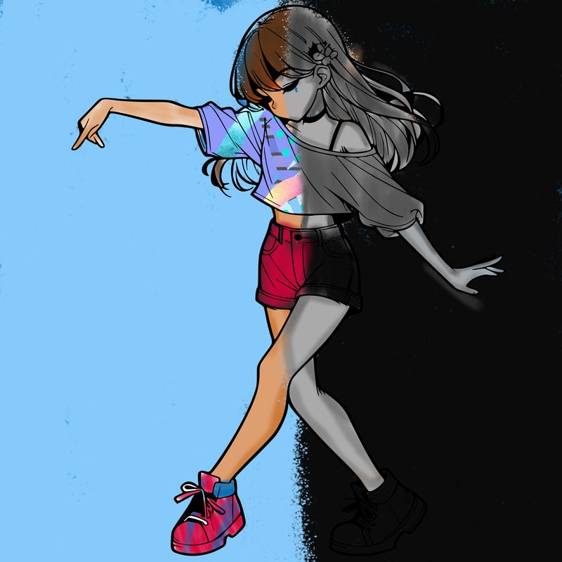 realistic girl danceing